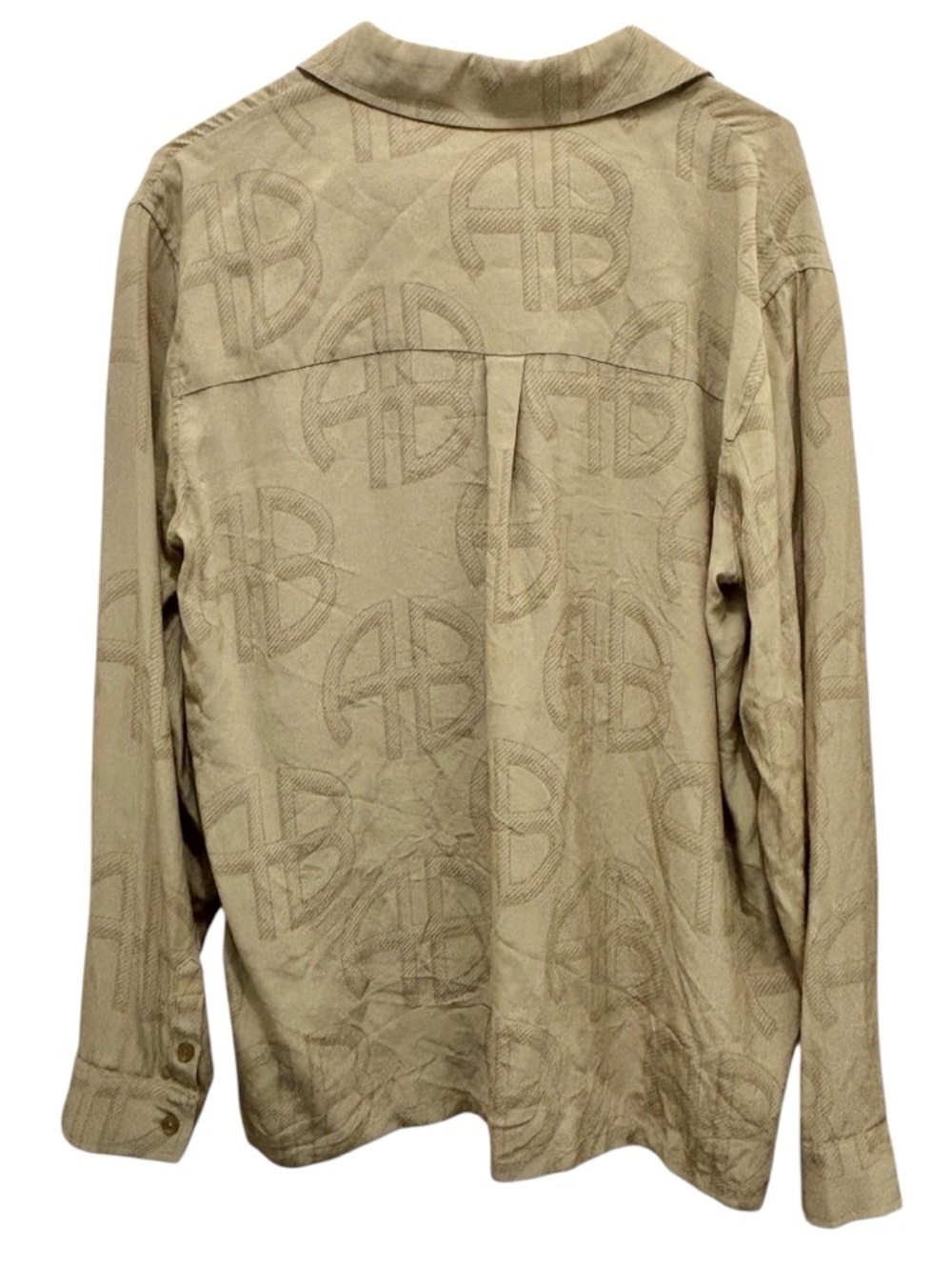 Anine Bing Aspen Printed Georgette Shirt Logo Button Down - Picture 4 of 6